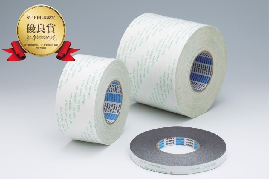 Low VOC double sided tape EW-514 has excellent adhesion to curved surfaces of rough materials and adhesion in low temperatures.