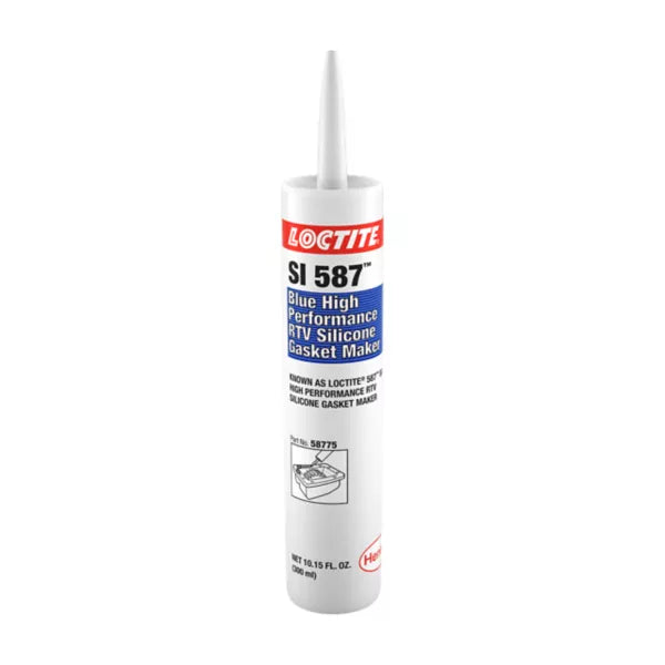 Loctite SI 587 silicone sealant cartridge on a white background